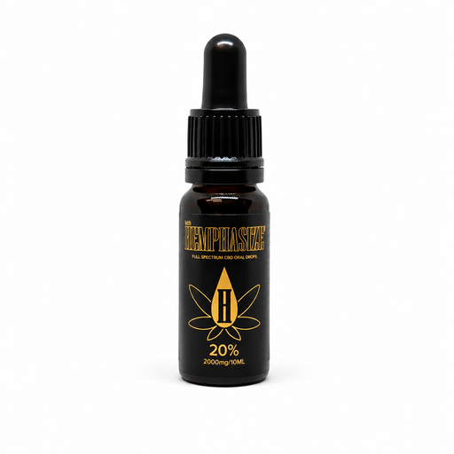 HEMPHASIZE 20% Full Spectrum CBD Oral Drops 2000mg 10ml bottle