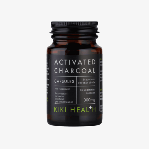 KIKI Health Activated Charcoal Capsules 50 Vegicaps made from food grade coconut charcoal