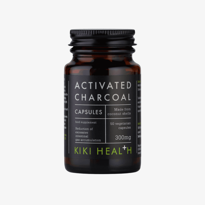 KIKI Health Activated Charcoal Capsules 50 Vegicaps made from food grade coconut charcoal