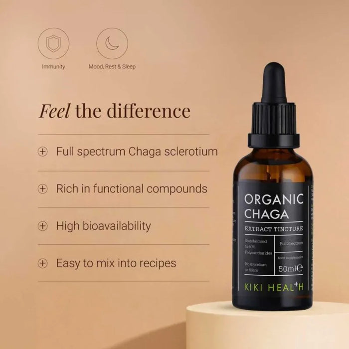 Organic Chaga Mushroom Extract Tincture 50ml | Premium Liquid Drops