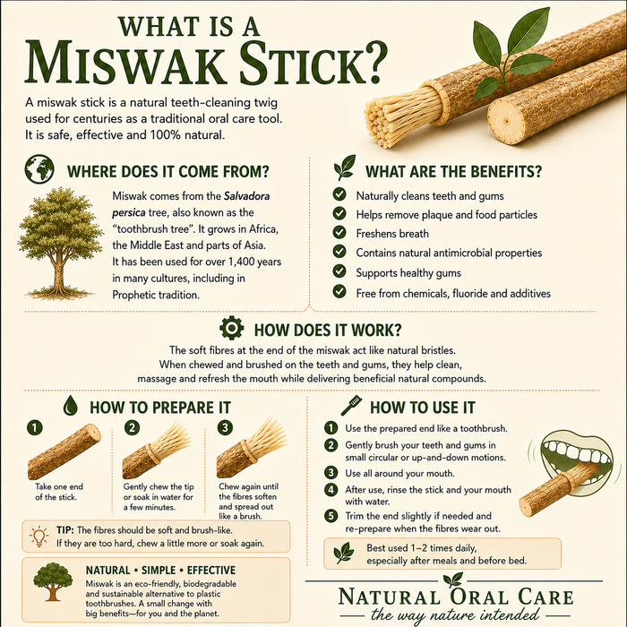 Natural Miswak Toothbrush Stick | Eco-Friendly Wooden Toothbrush for Teeth & Gum Care