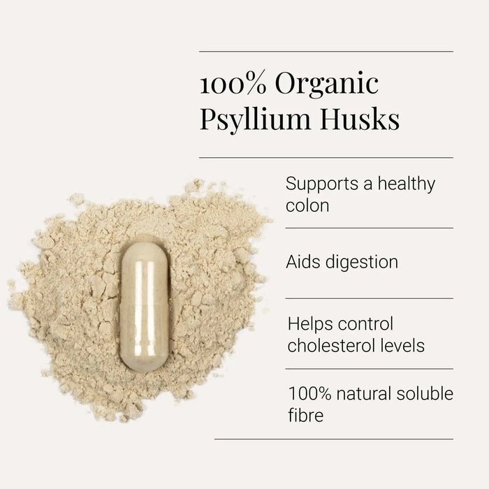 Organic Psyllium Husk Capsules 120 Vegicaps | High Fibre Digestive Support