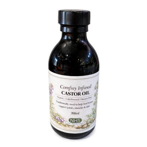 comfrey infused castor oil for joint support muscle recovery bone knitter herbal oil