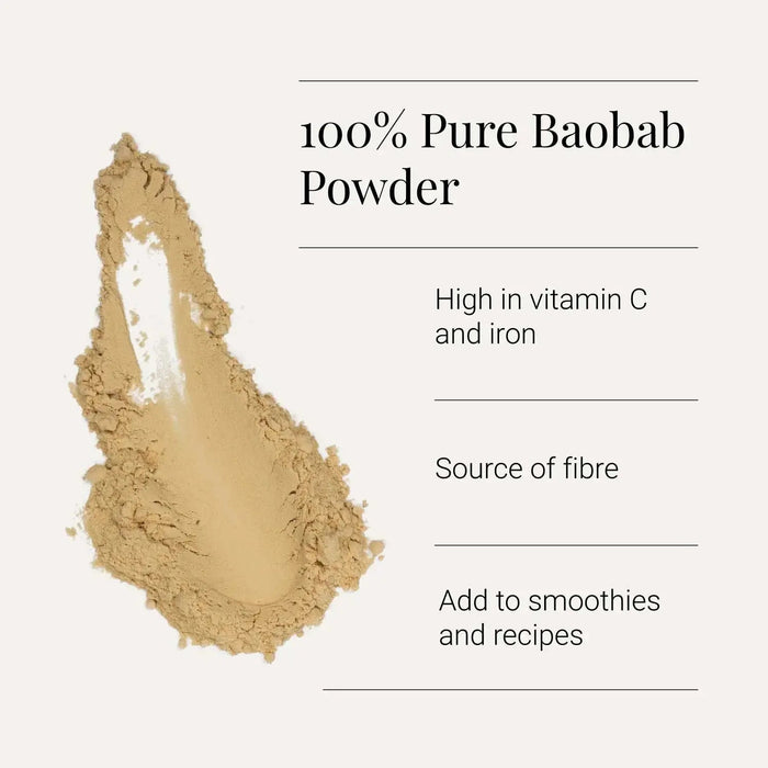 Organic Baobab Powder 100g | Raw Superfruit Powder | KIKI Health