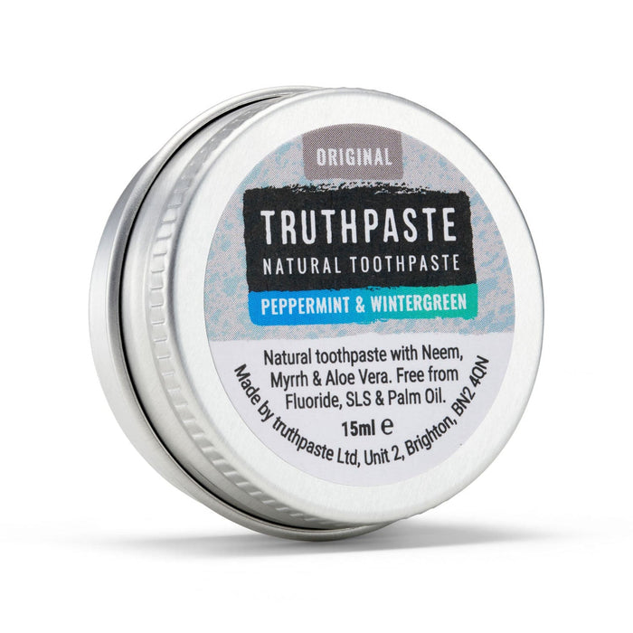 Truthpaste Peppermint & Wintergreen Toothpaste 15ml travel tin